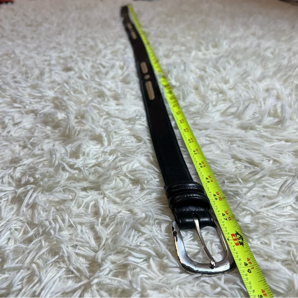 Men’s Black Brighton Leather Belt With Straw Detail See Photos Fo Measurements